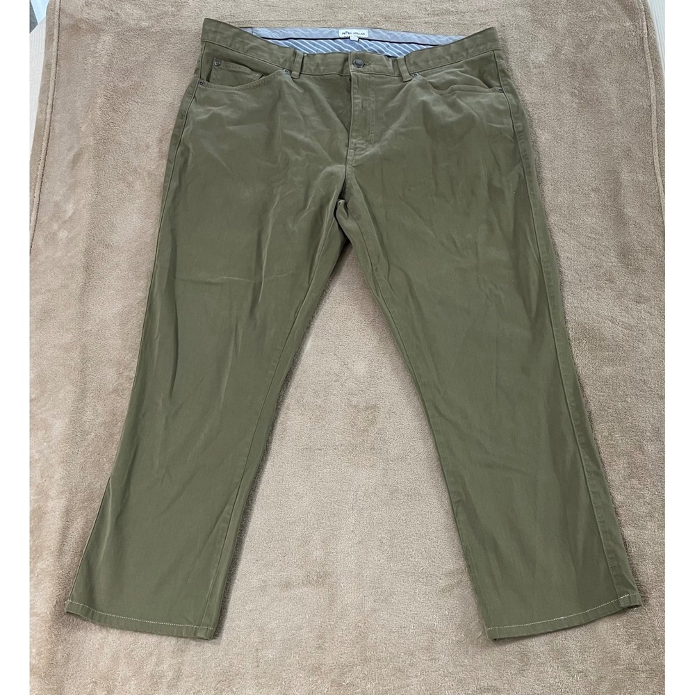 Peter Millar Crown Pants Men's size 38 Olive Green Performance Casual